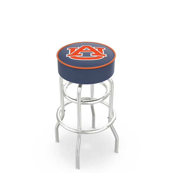 Holland Bar Stool Co 25" 4" Auburn Cushion Seat, Double-Ring Chrome Swivel Bar Stool - L7C125AUBURN