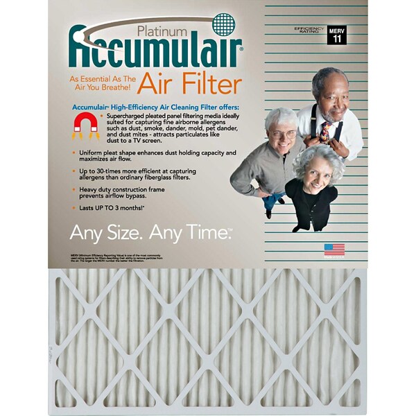 Accumulair 14x30x1 Pleated Air Filter, 4 PK - FA14X30_4