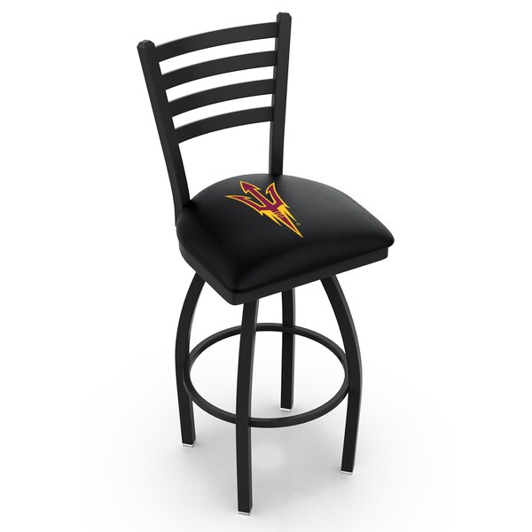 Holland Bar Stool Co 30" Blk Wrinkle Arizona State Swivel Bar Stool, Ladder Back, Pitchfork - L01430ARIZST-F