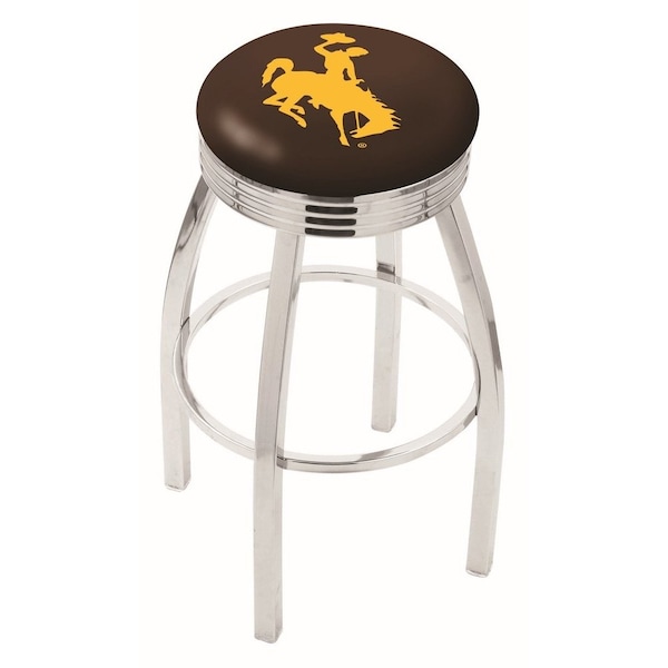 Holland Bar Stool Co 25" Chrome Wyoming Swivel Bar Stool, Accent Ring - L8C3C25WYMNG