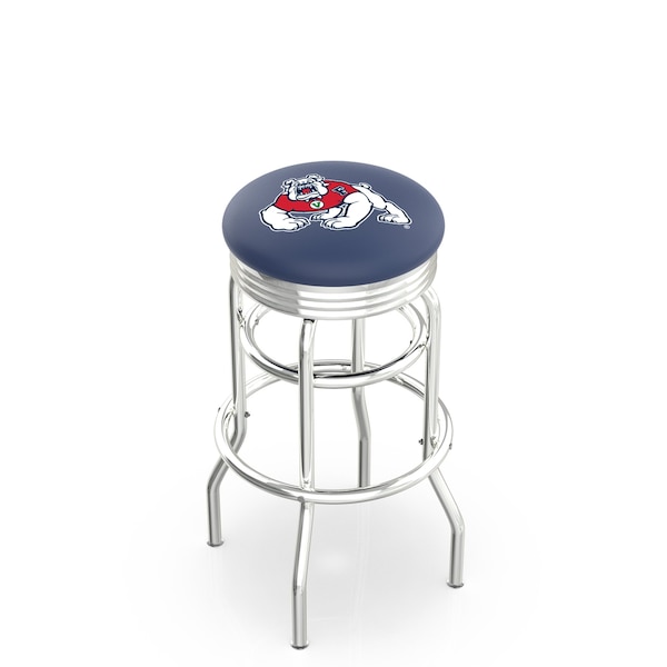 Holland Bar Stool Co 30" Chrome 2-Ring Fresno State Swivel Bar Stool, Accent Ring - L7C3C30FRESST