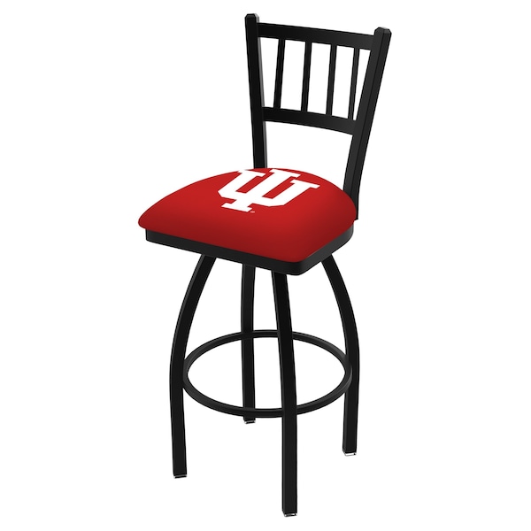 Holland Bar Stool Co 30" Blk Wrinkle Indiana Swivel Bar Stool, Jailhouse Back - L01830INDNAU