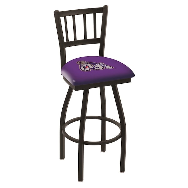 Holland Bar Stool Co 30" Blk Wrinkle James Madison Swivel Bar Stool, Jailhouse Back - L01830JMSMAD