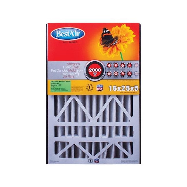 Bestair Bestair 4765947 16x25x5 . Pleated Air Filter- pack of 3 - 4765947