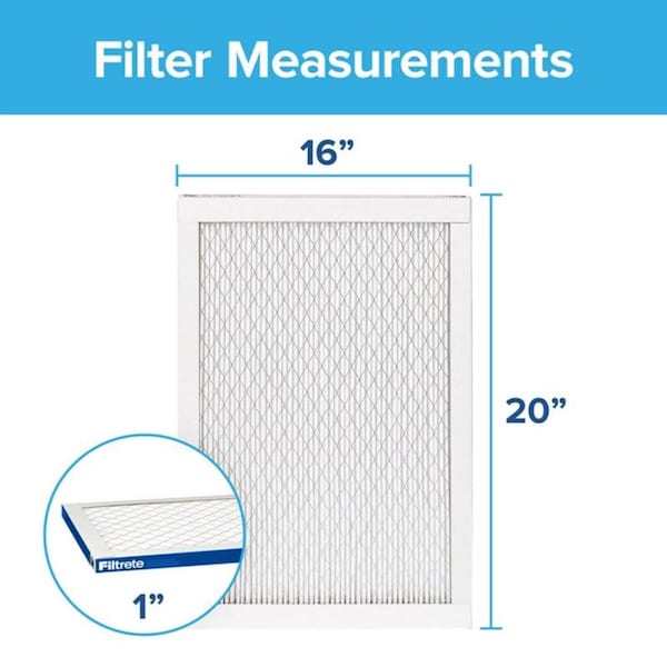 3M Filtrete 16 in. W X 20 in. H X 1 in. D Polypropylene 13 MERV Pleated Allergen Air Filter 1 pk - EA00DC-6