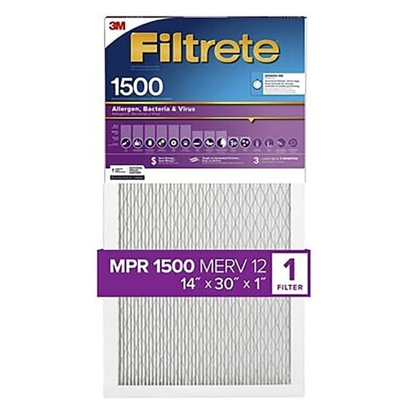 Filtrete Pleated Air Filter 1500MPR 14x30x1 - 2024DC-4