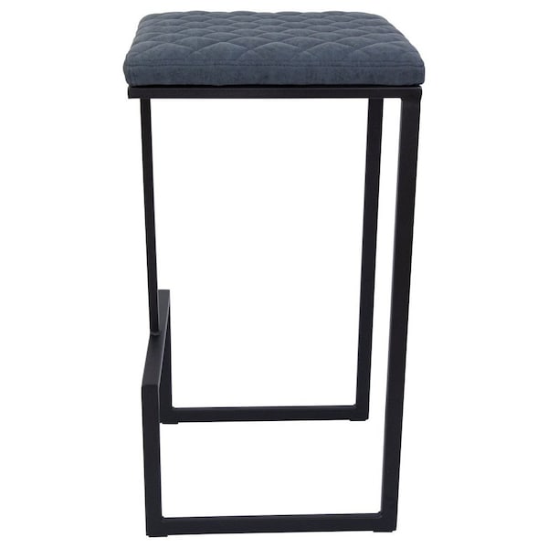 Leisuremod Quincy Quilted Stitched Leather Bar Stools with Metal Frame, Peacock Blue - QS29BU
