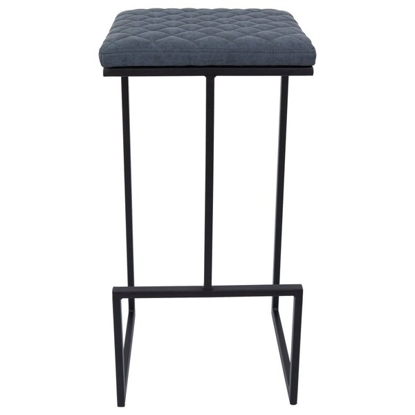 Leisuremod Quincy Quilted Stitched Leather Bar Stools with Metal Frame, Peacock Blue - QS29BU