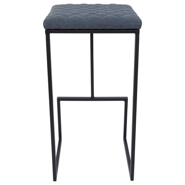 Leisuremod Quincy Quilted Stitched Leather Bar Stools with Metal Frame, Peacock Blue - QS29BU