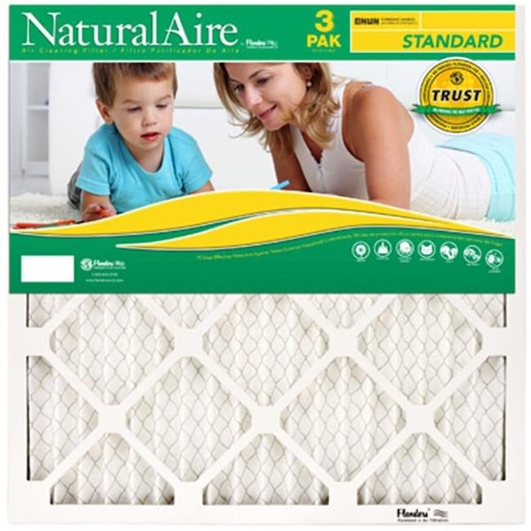 Aaf Flanders Flanders 87357.011625 24.9x15.9 . Natural Standard Pleated Air Filter - 3 Pack; Pack Of 4 - 166210
