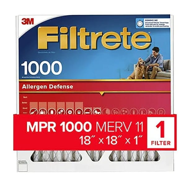 Filtrete Allergen Defense Pleated Air Filter, 18x18x1 - 9817-4