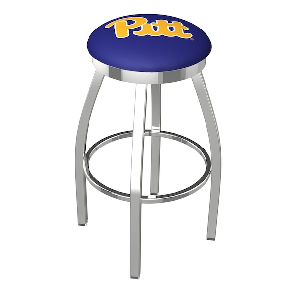 Holland Bar Stool Co 25" Chrome Penn State Swivel Bar Stool, Accent Ring - L8C2C25PITTSB