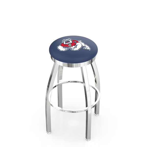 Holland Bar Stool Co 30" Chrome Fresno State Swivel Bar Stool, Accent Ring - L8C2C30FRESST