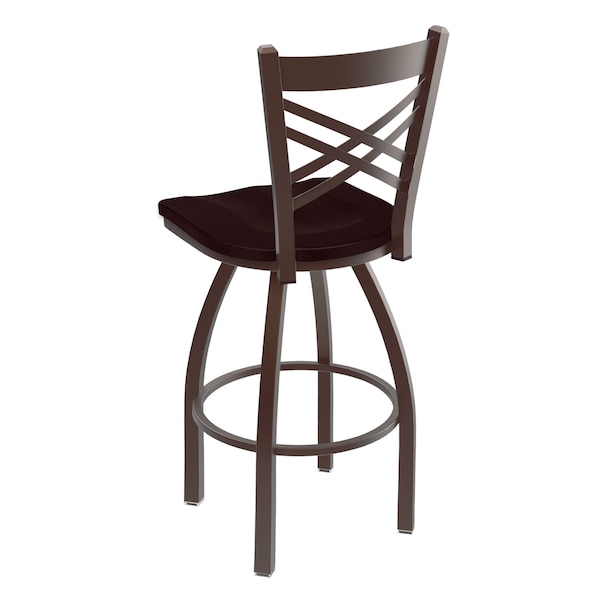 Holland Bar Stool Co 30" Swivel Bar Stool, Bronze Finish, Dark Cherry Oak Seat - 82030BZDCOAK