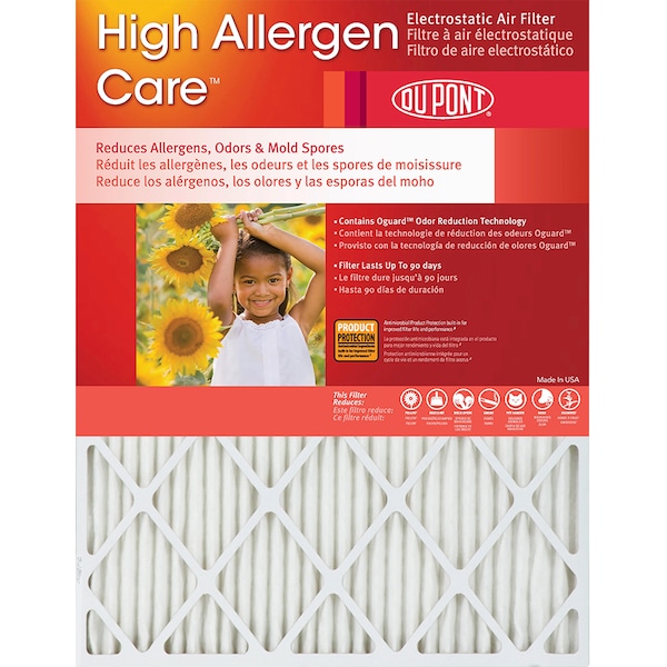 Dupont 18x30x1 Pleated Air Filter, 4 PK - KB18X30X1_4