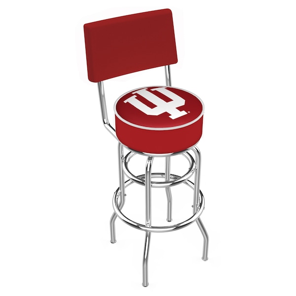 Holland Bar Stool Co 25" Chrome 2-Ring Indiana Swivel Bar Stool, Back - L7C425INDNAU