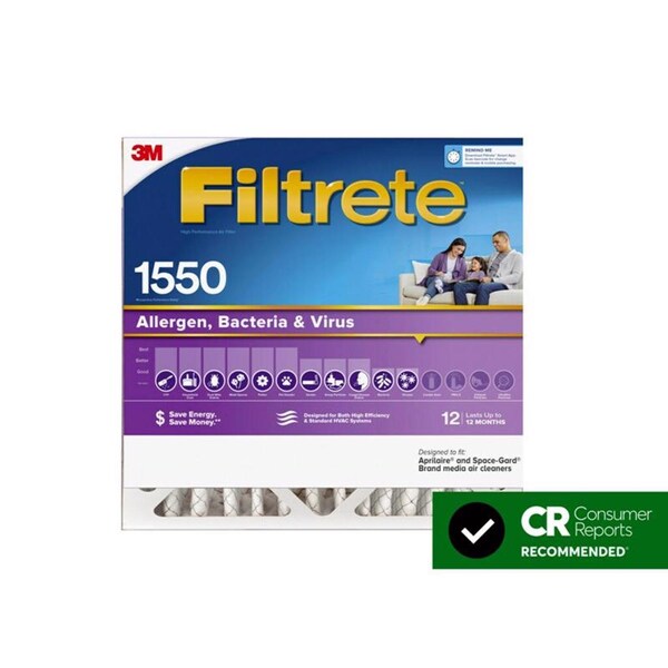 3M 20x20x4 Filtrete Pleated Air Filter, Polyester, MERV 12 - NDP02-4IN-4