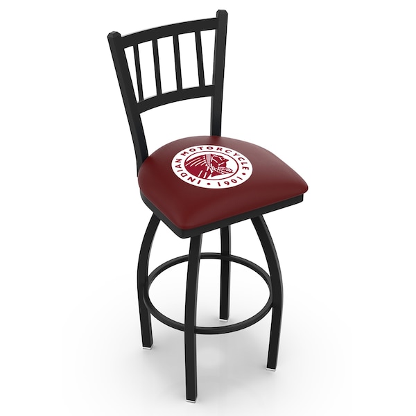 Holland Bar Stool Co 30" Blk Wrinkle Indian Motorcycle Swivel Bar Stool, Jailhouse Back - L01830INDN-HD