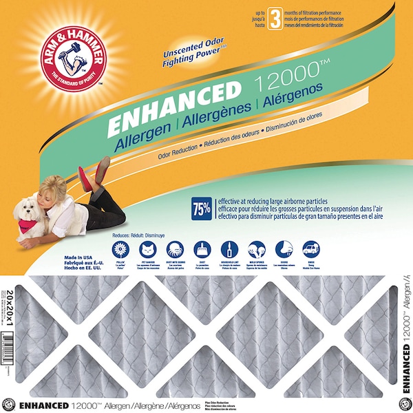 Arm & Hammer 16x25x1 Pleated Air Filter, MERV 8, 4 PK - KA16X25X1_4