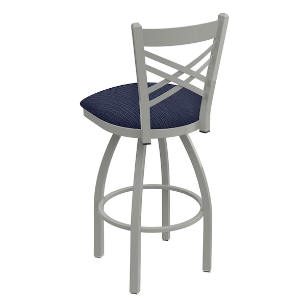 Holland Bar Stool Co 30" Swivel Bar Stool, Nickel Finish, Graph Anchor Seat - 82030AN014