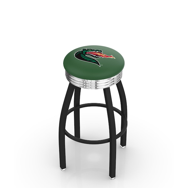 Holland Bar Stool Co 30" Blk Wrinkle UAB Swivel Bar Stool, Chrome Ring - L8B3C30ALABIR