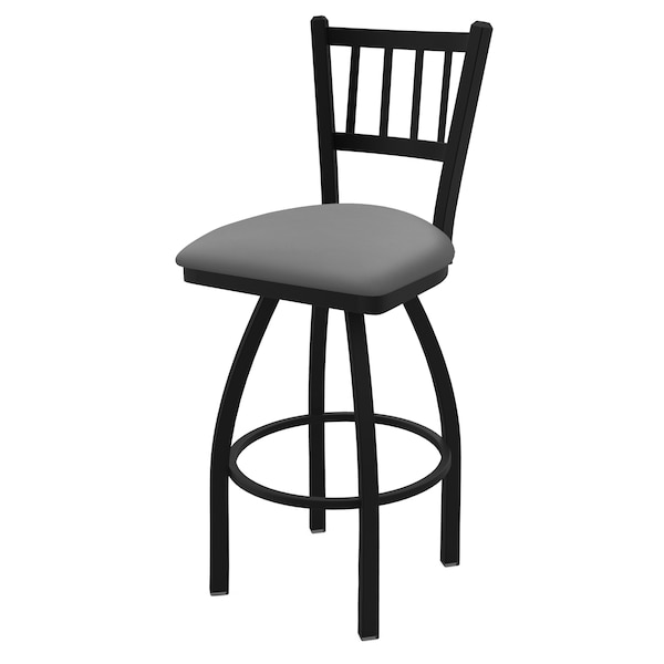 Holland Bar Stool Co 30" Swivel Bar Stool, Black Wrinkle, Canter Grey Seat - 81030BW007