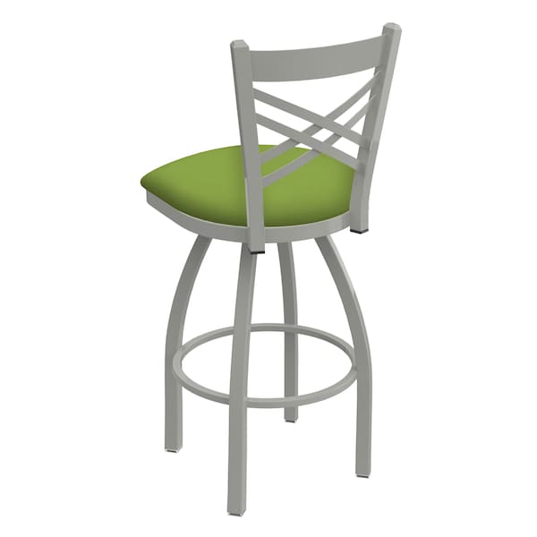 Holland Bar Stool Co 30" Swivel Bar Stool, Nickel Finish, Canter Kiwi Green Seat - 82030AN009