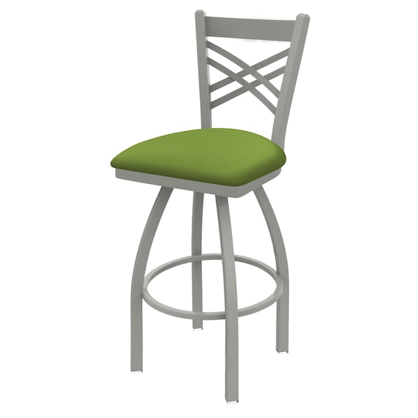 Holland Bar Stool Co 30" Swivel Bar Stool, Nickel Finish, Canter Kiwi Green Seat - 82030AN009