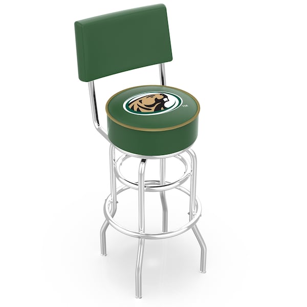 Holland Bar Stool Co 30" Chrome 2-Ring Bemidji State Swivel Bar Stool, Back - L7C430BMIJST