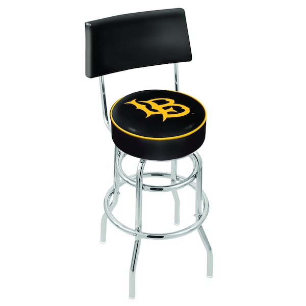 Holland Bar Stool Co 30" Chrome 2-Ring Long Beach State University Swivel Bar Stool, Back - L7C430LBSTUN