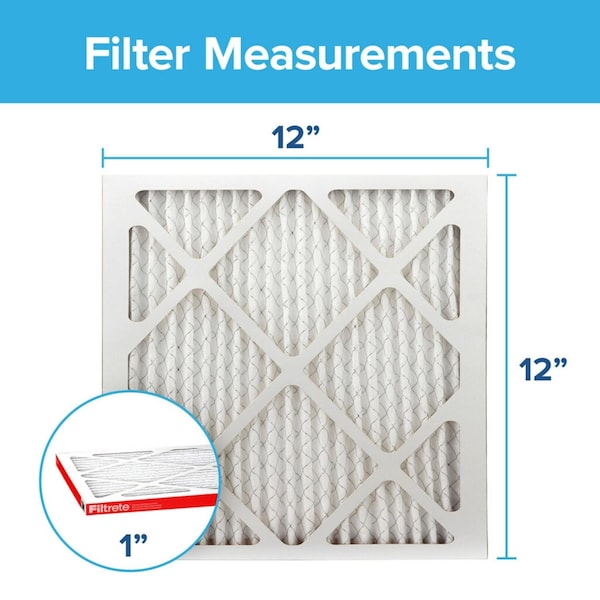 3M 12x12x1 Allergen Defense Pleated Air Filter, MERV 11 - 9810DC-6