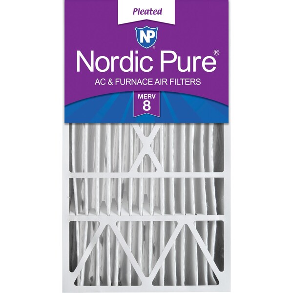 Nordic Pure 16x28x6 Pleated Air Filter, High Capacity, Electrostatically Charged Synthetic Media, MERV 8 - 16X28X6ASGM8-1