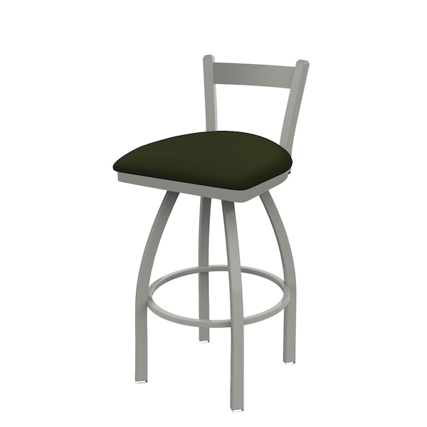 Holland Bar Stool Co 30" Low Back Swivel Bar Stool, Nickel Finish, Canter Pine Seat - 82130AN010