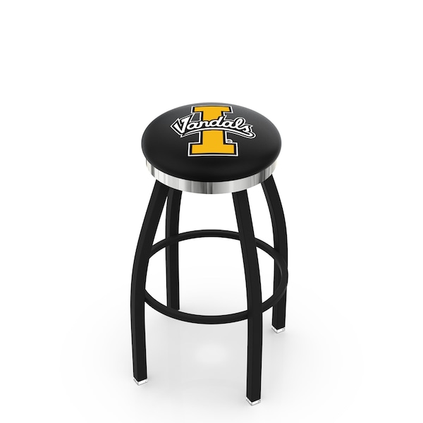 Holland Bar Stool Co 30" Blk Wrinkle Idaho Swivel Bar Stool, Chrome Ring - L8B2C30IDAHOU