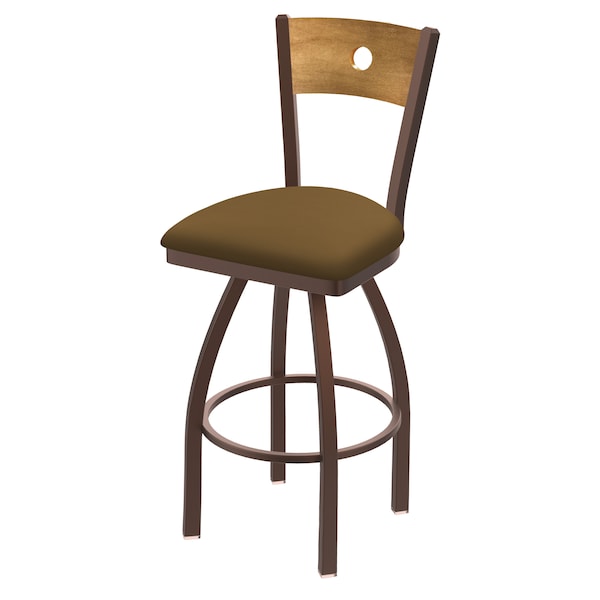 Holland Bar Stool Co 30" Swivel Counter Stool, Black Wrinkle, Med Back, Canter Saddle Seat - 83030BZMEDMPLB012