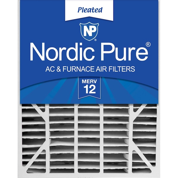 Nordic Pure 20x25x6 Pleated Air Filter, High Capacity, Electrostatically Charged Synthetic Media, MERV 12 - 20X25X6ASGM12-1