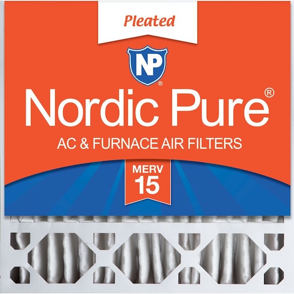 Nordic Pure 20x20x5 Pleated Air Filter, High Capacity, Electrostatically Charged Synthetic Media, MERV 15 - 20X20X5HM15-1
