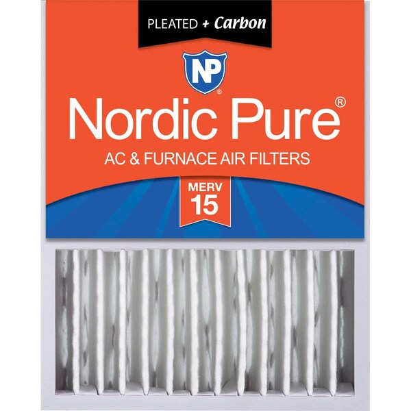 Nordic Pure 16x20x5 Plus Carbon Pleated Air Filter, High Capacity, MERV 15 - 16X20X5HM15+C-1