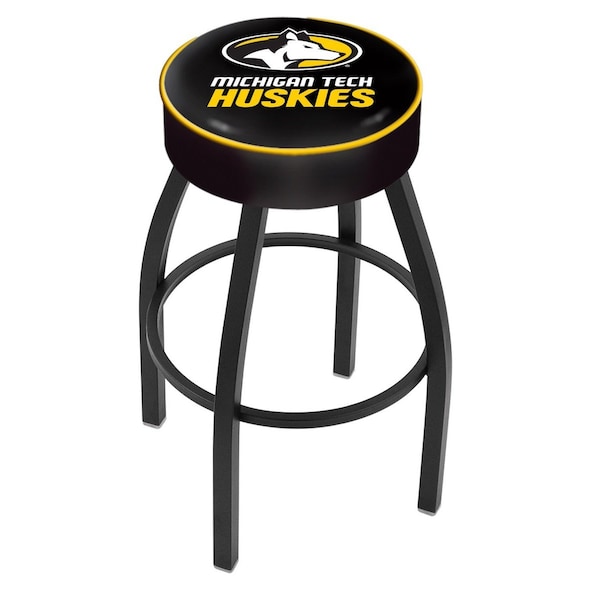 Holland Bar Stool Co 25" 4" Michigan Tech Cushion Seat, Blk Wrinkle Base Swivel Bar Stool - L8B125MITECH