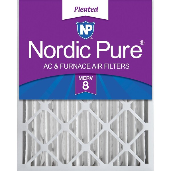 Nordic Pure 20x24x4 Pleated Air Filter, High Capacity, Electrostatically Charged Synthetic Media, MERV 8 - 20X24X4M8-1