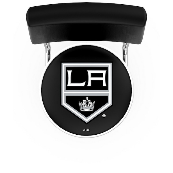 Holland Bar Stool Co 30" Chrome 2-Ring Los Angeles Kings Swivel Bar Stool, Back - L7C430LAKING