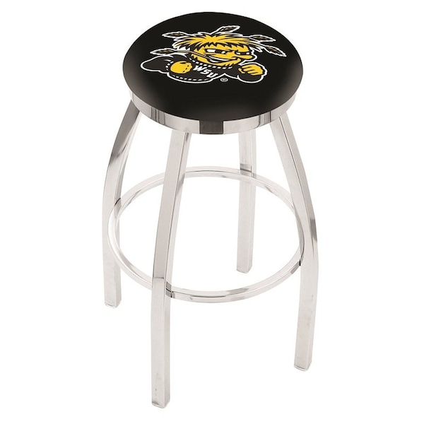 Holland Bar Stool Co 30" Chrome Wichita State Swivel Bar Stool, Accent Ring - L8C2C30WICHST