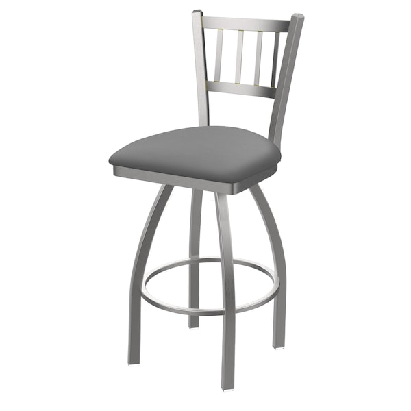 Holland Bar Stool Co 810 Contessa Stainless Steel 36in Swivel Bar Stool with Canter Folkstone Grey Seat - 81036SS007