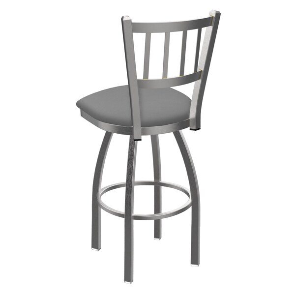 Holland Bar Stool Co 810 Contessa Stainless Steel 36in Swivel Bar Stool with Canter Folkstone Grey Seat - 81036SS007