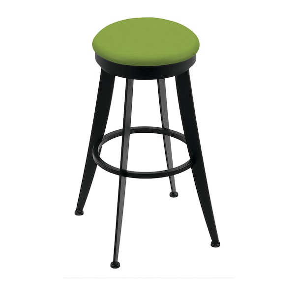Holland Bar Stool Co Laser 30" Swivel Bar Stool, Black Wrinkle, Canter Kiwi Green Seat - 90030BW009