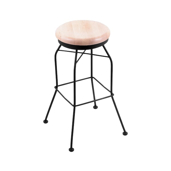 Holland Bar Stool Co 30" Swivel Bar Stool, Black Wrinkle, Nat Maple Seat - 302030BWNATMPL