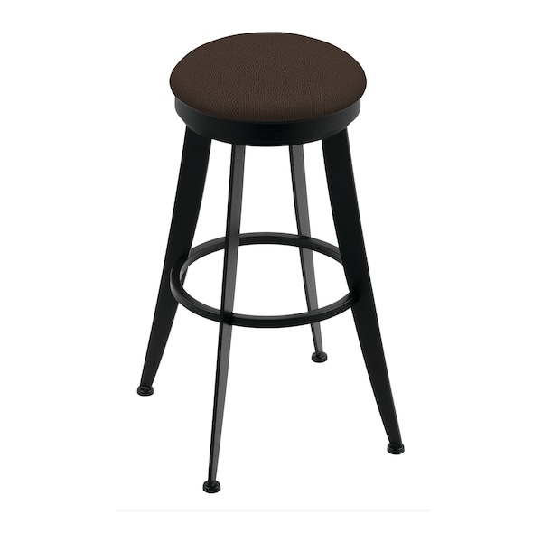 Holland Bar Stool Co Laser 30" Swivel Bar Stool, Black Wrinkle, Rein Coffee Seat - 90030BW025