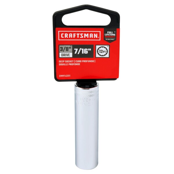 Craftsman Sockets, 7/16" S X 3/8" drive S SAE 12 P - CMMT43311
