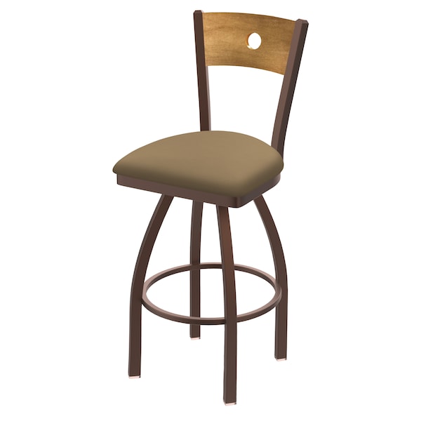 Holland Bar Stool Co 30" Swivel Counter Stool, Black Wrinkle, Med Back, Canter Sand Seat - 83030BZMEDMPLB013