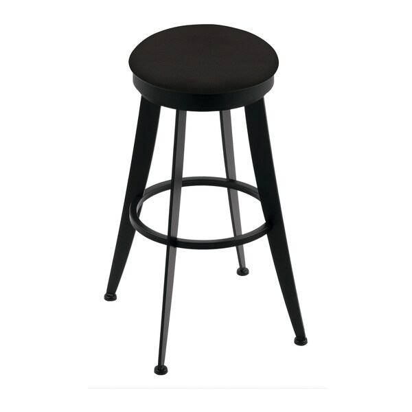 Holland Bar Stool Co Laser 30" Swivel Bar Stool, Black Wrinkle, Canter Espresso Seat - 90030BW003